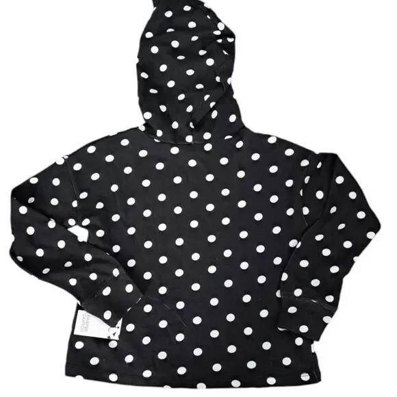 Harper Canyon Girls Black White Polka Dot Pullover Hoodie Sweatshirt S 7/8 NWT - Picture 5 of 5